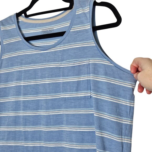Patagonia Womens Striped Organic Cotton & Recycled Polyester Tank Top Blue/White - Picture 4 of 10